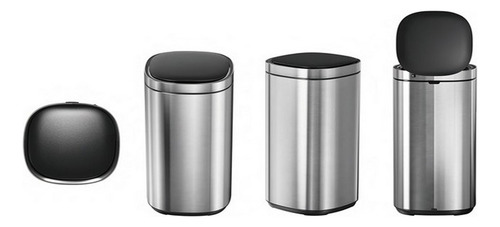 Cesto De Acero Con Apertura Automática 30l Vonne Ccri-au30 Color Plateado