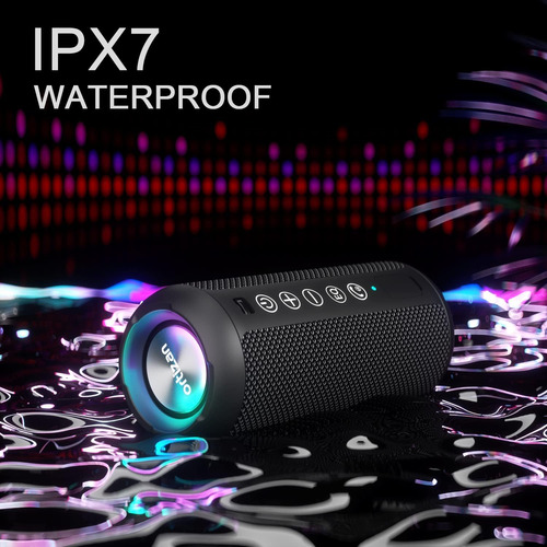Parlante Bluetooth Luces 24w Stereo A Prueba De Agua (ipx7)