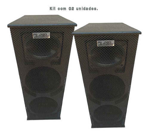 Par De Caixas Asl Gabinetes Vertical 2x8 + Ti