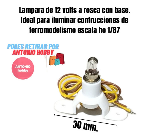 Lampara Luz 12 Volt Para Iluminar Casas Ferromodelismo Ho 87