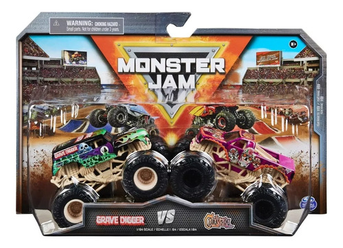 Monster Jam Set X 2 Vehículos Autos 1.64 Metal Cambia Color