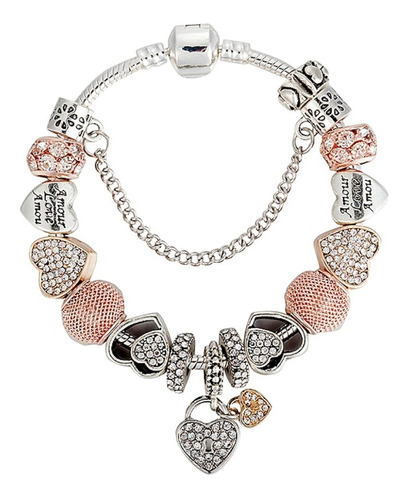 Pulsera Charm Corazones Amor  #pch7