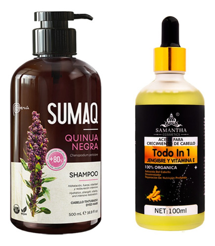 Shampoo Sumaq Quinua Negra + Aceite Capilar De Jengibre