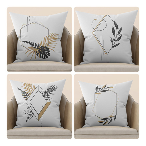Souvenir Almohadon + Funda 40x40 Cm Minimalista Beige