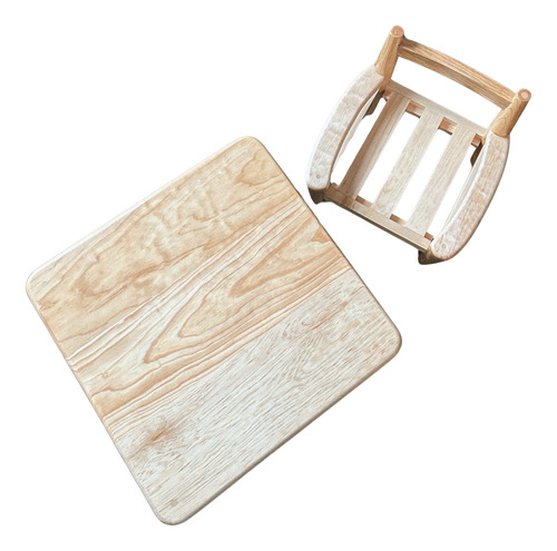 Mesa Y Silla Infantil De Madera De Pino
