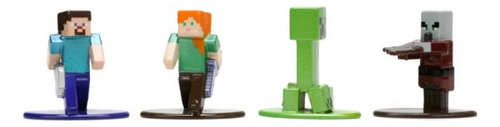 Minecraft Set De Figuras X18 Nano Metalfigs Jada Premium