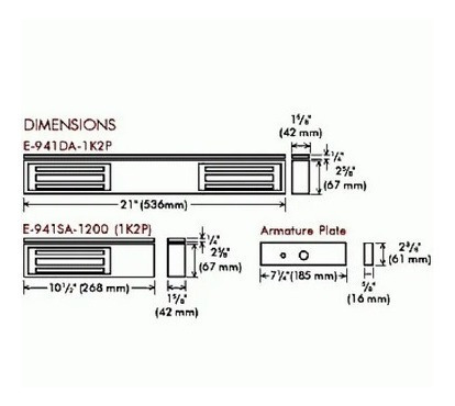 Imagen 4 de 4 de Cerradura Electromagnética 1200-lb Sensor De Retencion Led