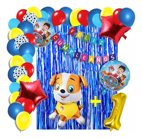 Arco Decoracion 105 Globos Patrulla Canina Rubble Cortina