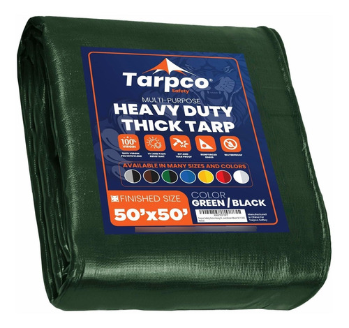 Tarpco Lona De Seguridad Extra Resistente, Impermeable, Resi