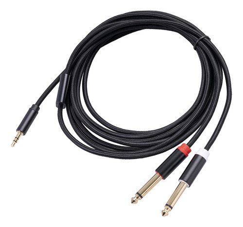 Cable De Entrada Y Salida 3,5 Mm 1/8 Trs A Doble 6,35 Mm 2m