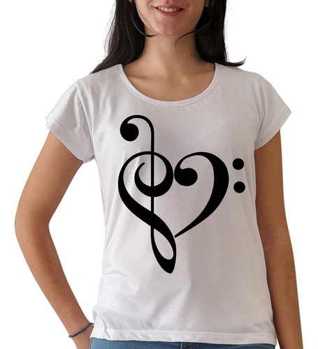 Remera Música Clave De Sol Fa Mujer Purple Chick