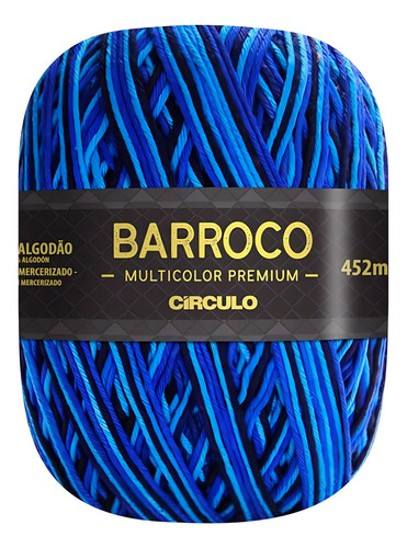 Barbante Barroco Premium Multicolor 6 Fios 400g Linha Crochê Cor Pacífico