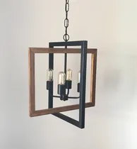 Comprar Lampara Iluminacion Colgante Hierro Y Madera Rustico Cod 349
