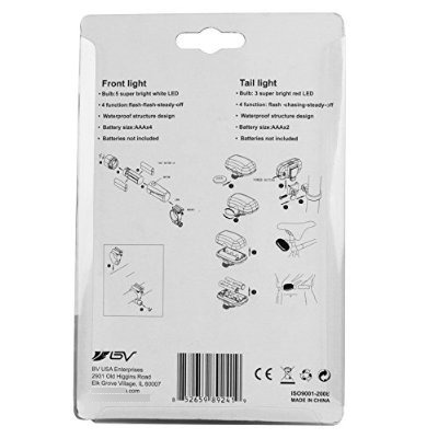 Bv Luz De Bicicletas Set Ultra Brillante 5 Led Faro, 3 Led L