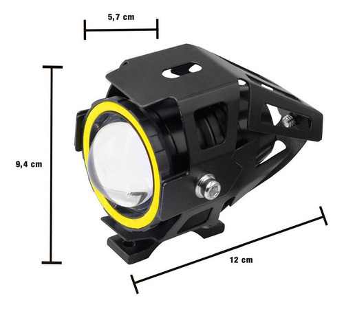 Faro Auxiliar Moto Cree Led U7 Ojo Angel Lupa Ambar Blanco