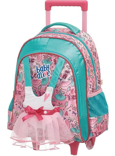 Mochila Escolar Rodinha Baby Alive Ballet 980a01 - Pacific Cor Rosa