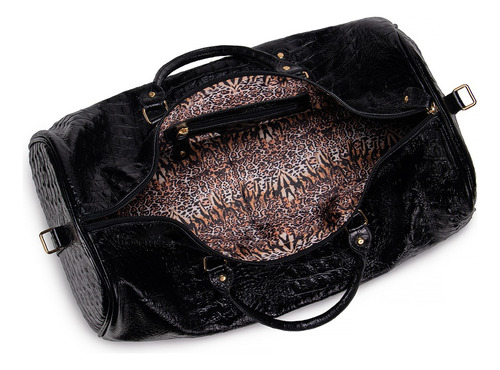 Kit De Mala De Viagem Com Necessaire Em Couro Croco Roberta