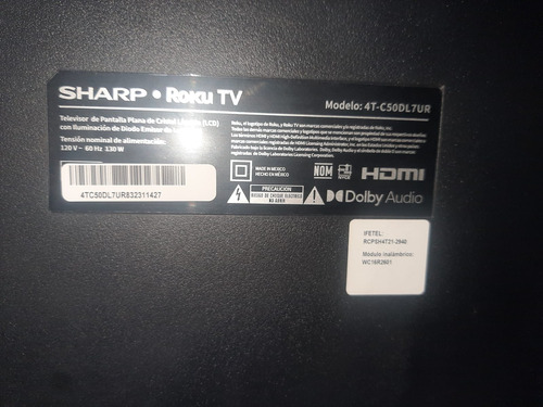 Tv Sharp Roku  4t-c50dl7ur Refacciones 