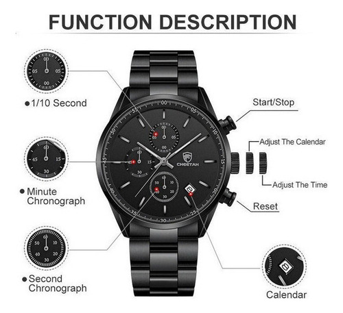 Reloj De Moda Analógico Cheetah Chronograph Calendar