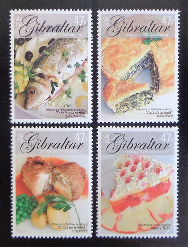 Gibraltar, Serie Sc. 1010-13 Comidas Europa 05 Mint L10366