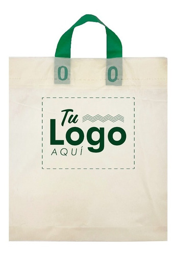 Bolsas Personalizada Compostable 45x40+10cm Beige 1000und