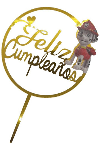 Cake Topper Feliz Cumpleaños Para Torta. Diseño Dalmata