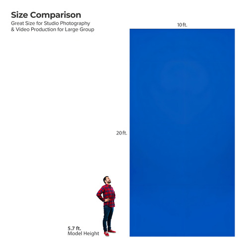 Limostudio - Visualización De Fondo Azul De 10 X 20 Pies, Textura De Seda De Fondo De Estudio, Tela Sintética Gruesa De Alta Calidad 150 G/m², Color Azul Chapado En Cromo Sólido Para Un Borde Limpio