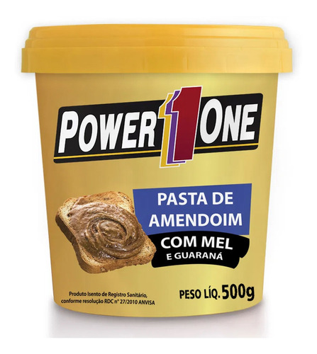 Pasta de Amendoim com Mel e Guaraná Power 1 One Pote 500g