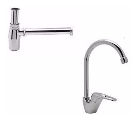Imagen 5 de 6 de Combo Set Lavatorio Cocina Cisne Y Ducha Monocomando Oferta