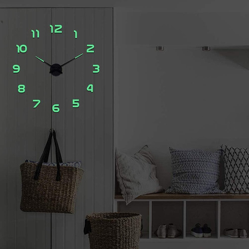Imagen 5 de 10 de Reloj De Pared Cuarzo 3d Diy Acrílico Moderno Grande Nuevo