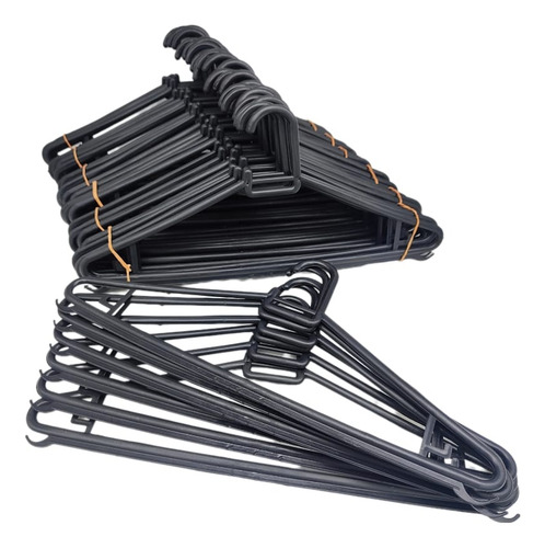 Cabide Adulto 100 Unidades Preto Resistente Da Reibrink