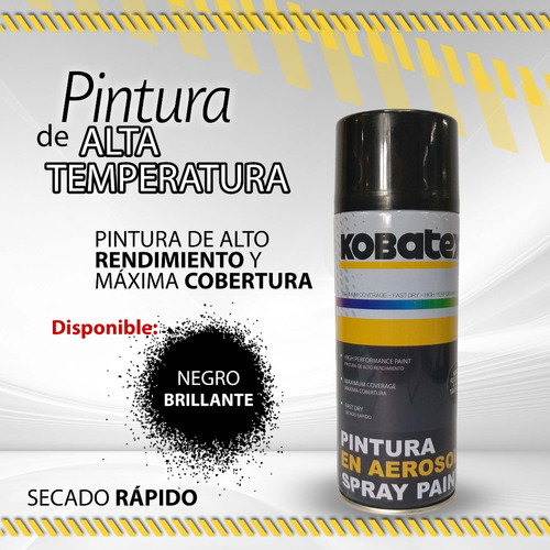 Pintura Spray Alta Temperatura Kobatex Negro Brillante/08486