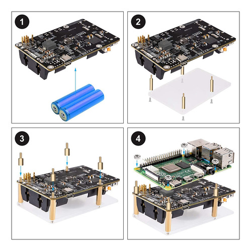 Ampliación De Batería Para Raspberry Pi 4 Ups Power Ups Hat