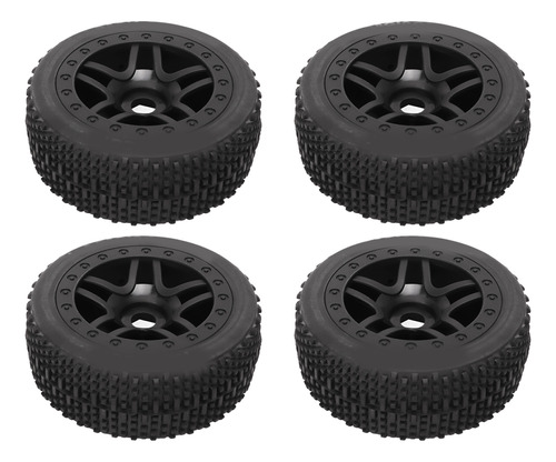 Llantas Rc Wheels, 4 Unidades, De Goma Para Coche, Con Amort