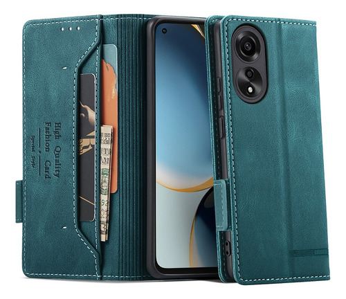 For Oppo A78 4g Pu Wallet Magnet Clasp Card Slot Holder Case