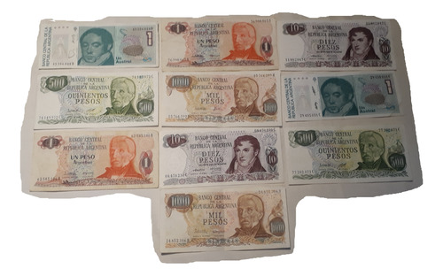  Billetes Antiguos De Argentina Pesos Australes Son  10 