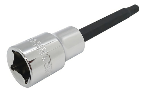 Chave Soquete Hexagonal Allen Longa 1/2 6mm Worker Cor Cromo Vanádio