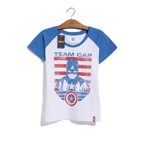 Imagem 1 de 5 de Camiseta Feminina Marvel - Guerra Civil  - Capitão América