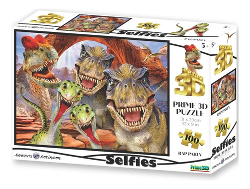 Quebra-cabeça 3d Dino Selfie Super 3d 100 Peças Br1053