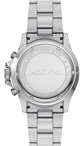 Reloj Michael Kors Everest Oversized S-t Mk8977 E-watch Color de la correa Plateado Color del fondo Negro