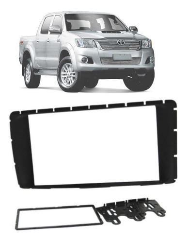 Moldura 2 Din Fiamon 2368 Toyota Hilux 2012 Até 2015 Preta