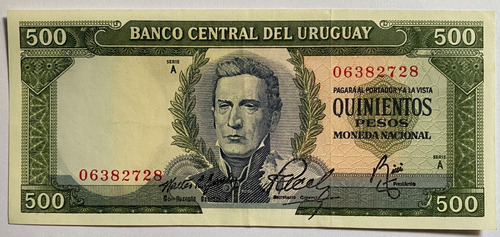 Billete Uruguay 500 Pesos 1967, 8a4 Rotondaro, Bu16