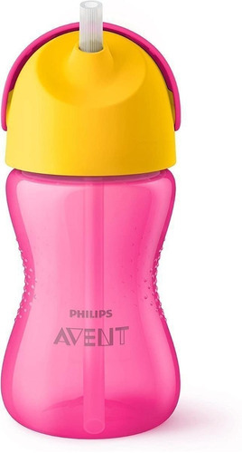 Imagen 2 de 2 de Vaso Entrenador Avent Con Popote 12m+ 300ml/10oz Color Rosa Scf