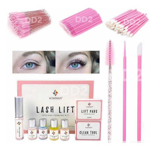 Imagen 2 de 5 de Combo Kit Lifting Iconsign +60 Cepillo Micro Hisopo Pestañas