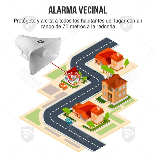 Imagen 5 de 7 de Kit Sirena 2 Tonos 30w Tipo Banco Exterior Caja Metalica Proteccion Gabinete Resguardo Alerta Seguridad Vecinal Casa