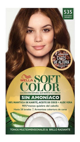 Kit Tinte Wella Professionals  Soft color Tinte de cabello tono 535 castaño arábica para cabello