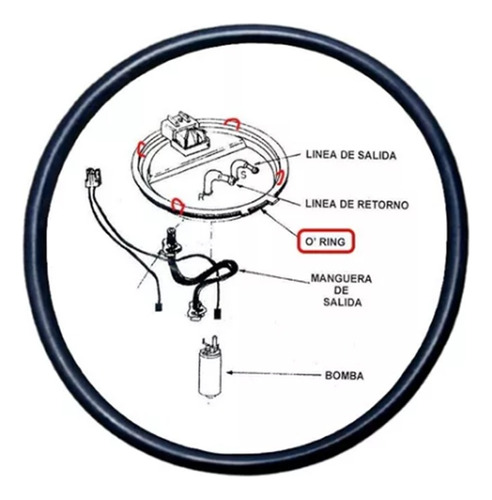 Oring Tapa Bomba De Gasolina Corsa Chevy C2 Tapa Metalica