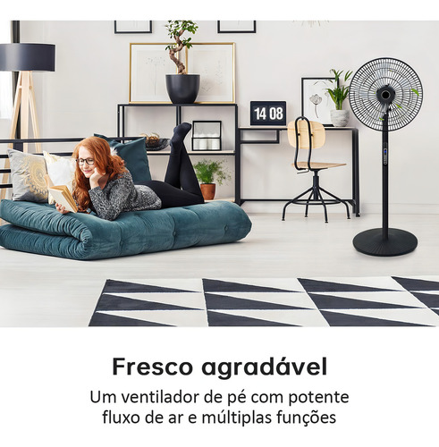 2 Ventiladores De Chão Com Controle Remoto De 16 Polegadas Domésticos Silenciosos 220V