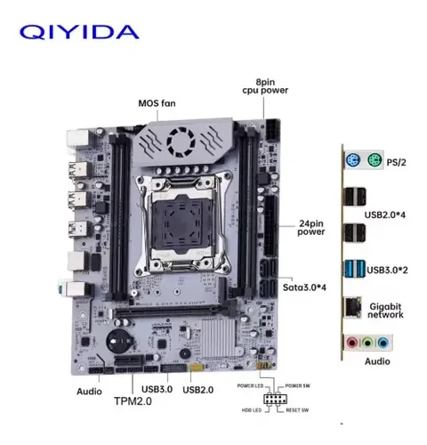 Kit Placa Mãe X99 + Xeon E5-2680 V4 + 32gb Ecc Ddr4 - Qiyida