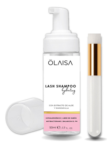 Lash Shampoo Profesional Olaisa 50ml+brocha Pestañas Y Cejas